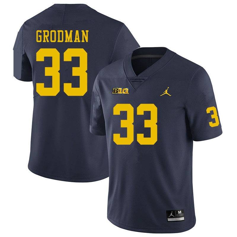 Men #33 Louis Grodman Michigan Wolverines College Football Jerseys Sale-Navy